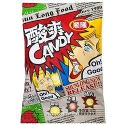 Кислая конфета со вкусом клубники в бумажной упаковке, Китай, 14 г