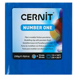 Полимерная глина запекаемая, Cernit Number One, 250 г, синяя, №200
