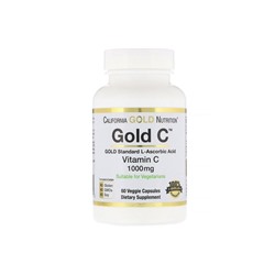 В НАЛИЧИИ. California Gold Nutrition, Gold C, витамин C, 1000 мг, 60 вегетарианских капсул
