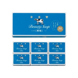 Молочное освежающее мыло с прохладным ароматом жасмина «Beauty Soap» синяя упаковка (кусок 85 г × 6 шт.) / 24