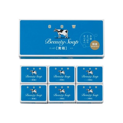Молочное освежающее мыло с прохладным ароматом жасмина «Beauty Soap» синяя упаковка (кусок 85 г × 6 шт.) / 24