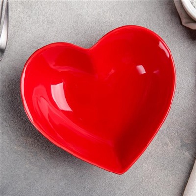 Салатник Доляна «Сердце»,12×11,5 см, цвет красный