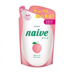 Мыло жидкое для тела KRACIE Naive с экстрактом листьев персикового дерева сменная упаковка 380 мл
