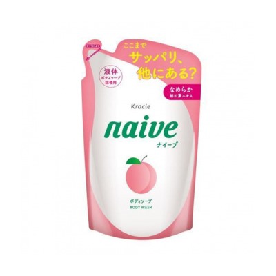 Мыло жидкое для тела KRACIE Naive с экстрактом листьев персикового дерева сменная упаковка 380 мл