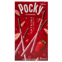 Палочки с клубникой Pebbly Strawberry Pocky Glico, Япония, 57,6 г