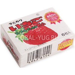 Жевательная резинка Marukawa Marble Strawberry Клубника 1 упаковка по 6 шарика 8,1 гр