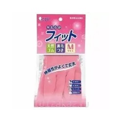 Резиновые перчатки (средней толщины, с внутренним покрытием) розовые РАЗМЕР М, 1 пара