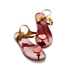 Сандалии Zhoelala Heart (вишневый+красный+золотой) / Zhoelala Heart (cherry+red+gold)