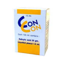 CON CON Лекарство Con Con против папиллом, бородавок и сухих мозолей, 15 МЛ / CON CON SALICYLIC ACID LIQUEFIED PHENOL, 15 ML