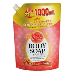 Крем-мыло для тела "Wins Body Soap Rose" с розовым маслом и богатым ароматом 1000 мл (мягкая упаковка с крышкой) / 10