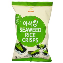 Рисовые чипсы с морской капустой со вкусом васаби Binari, Корея, 30 г Акция