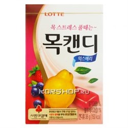 Фруктовые леденцы для горла Throat Candy (Mix Berry) Lotte, Корея, 36 г