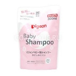 PIGEON Шампунь-пенка "Baby Shampoo" с керамидами, с цветочным ароматом возраст 0+ смен.упак300мл /30
