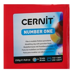 Полимерная глина запекаемая, Cernit Number One, 250 г, красная, №400