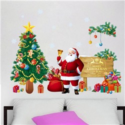 Наклейка многоразовая интерьерная  «Санта, Ёлка, Подарки» 67*51 см (1585)