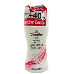 12 plus Roll-on Deodorant Snail Whitening Less Shave 30,8 ml., Шариковый дезодорант с улиточной слизью 30,8 мл
