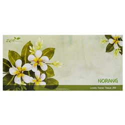 Двухслойные салфетки для лица (зеленые цветы) Norang (250 шт.), Корея Акция