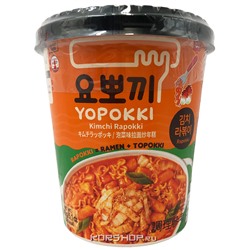 Рисовые клецки с лапшой (рапокки) в соусе кимчи Yopokki, Корея, 145 г Акция