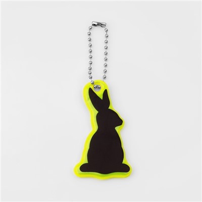Светоотражающий элемент «Силуэт кролика», двусторонний, 3,3 × 6 см, цвет МИКС