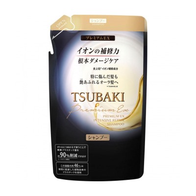SHISEIDO TSUBAKI Premium EX Шампунь для волос интенсивно восстанавливающий сменная упаковка 330 мл