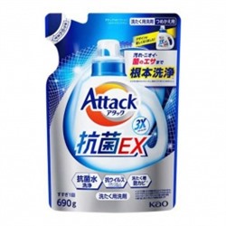 Жидкое средство для стирки "Attack 3X" (концентрат тройного действия) 1 кг, мягкая упаковка с крышкой / 6