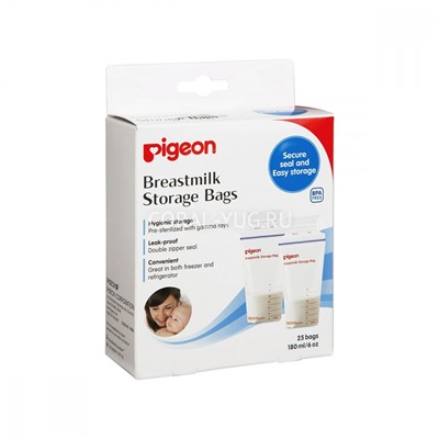 PIGEON Пакет для заморозки грудного молока 180 мл 25шт/уп