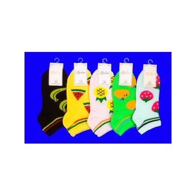 Байвэй (Рубин) носки женские укороченные ЦВЕТНЫЕ "Фрукты"