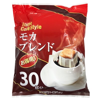 Молотый кофе средней обжарки Мока Бленд Home Cafe Style (дрип-пакеты), Япония, 195 г