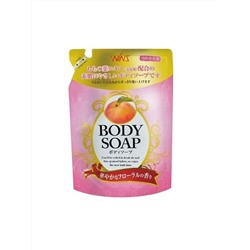 Крем-мыло для тела "Wins Body Soap peach" с экстрактом листьев персика и богатым ароматом 340 г, мягкая упаковка / 20