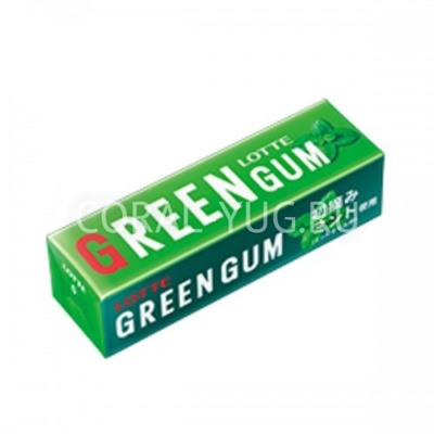 Жевательная резинка Lotte Green Gum Свежая зеленая мята 9 пластинок