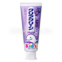 KAO Зубная паста детская Clear Clean вкус винограда 1-8 лет 70 гр