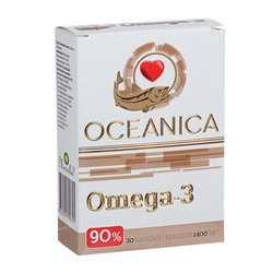 Пищевая добавка «Океаника Омега-3 - 90%», для сердца, 30 капсул по 1400 мг