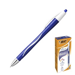 Ручка шариковая, автоматическая, синяя, тонкое письмо, резиновый упор, BIC Atlantis Exact