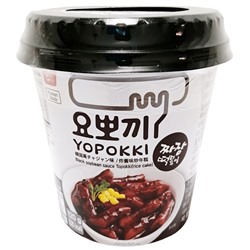 Токпокки в соусе из черн бобов Чачжан (стакан) Black Soybean Sauce Yopokki, Корея, 120 г Акция