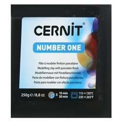 Полимерная глина запекаемая, Cernit Number One, 250 г, чёрная, №100