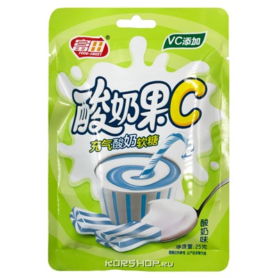 Жевательные конфеты со вкусом йогурта Sweet VC Food, Китай, 25 г
