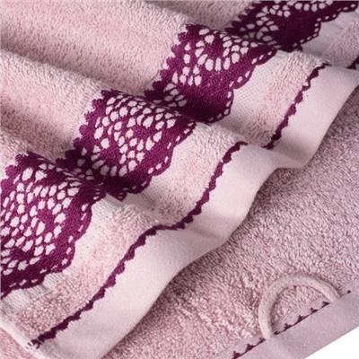 Махровое полотенце "Шантильи"-розовый 70*130 см. хлопок 100%