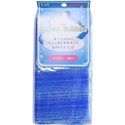 Мочалка для тела KAI Supper Bubble жесткая нейлон синяя в форме шарфа 30*100см