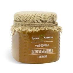 Мед натуральный с пыльцой цветочной (обножкой), 350 г