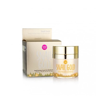Антивозрастной крем для лица с золотом и улиточным фильтратом Snail Firming Cream 50g Cathy Doll Snail Gold For Wrinkle Skin