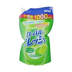 Средство Mitsuei для мытья посуды, фруктов и овощей аромат лайма мягкая упаковка 1000мл  10