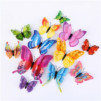 Наклейка «3D Бабочки», мультиколор12 штук (2496)