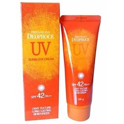Cолнцезащитный крем для лица и тела SPF42 PA++ Deoproce Premium UV Sun Block Cream SPF42 PA++. 100 мл