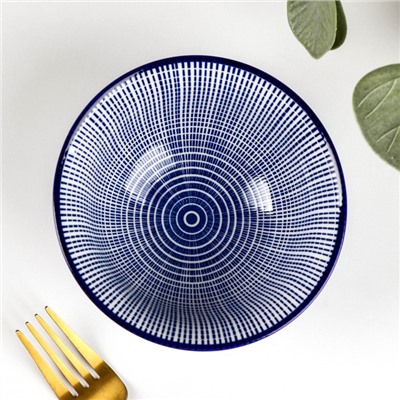 Салатник Доляна «Мерцание», 300 мл, 12×6 см, цвет синий