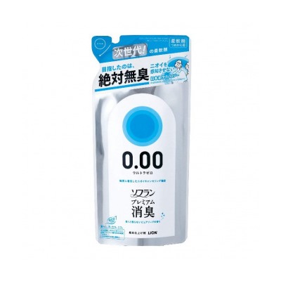 Lion Кондиционер для белья SOFLAN Premium Deodorizer Ultra защищающий от неприятного запаха до самого вечера, аромат чистоты и мыла, сменная упаковка 400 мл