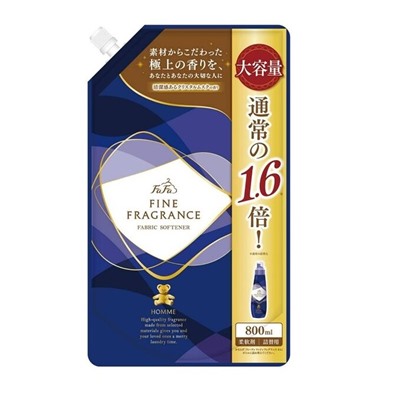 NISSAN FaFa Fine fragrance HOMME Кондиционер для белья с антистатиком, аромат мускуса и бергамота, МУ 800мл