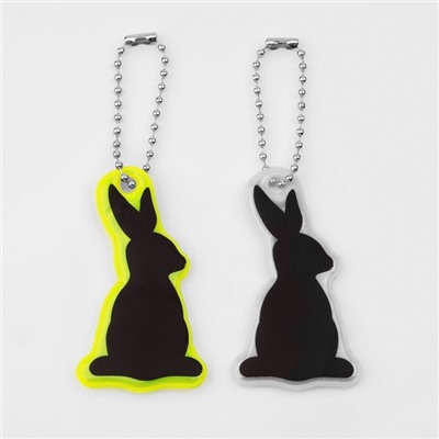 Светоотражающий элемент «Силуэт кролика», двусторонний, 3,3 × 6 см, цвет МИКС