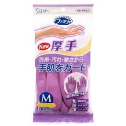Перчатки ST Family HAND FLEUR для хозработ толстые размер M фиолетовые винил 1 пара