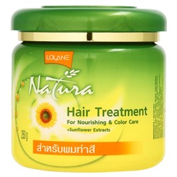 Маска для окрашенных волос с экстрактом подсолнечника  250 гр LOLANE NATURA HAIR TREATMENT FOR NOURISHING & COLOR CARE + SUNFLOWER EXTRACTS 250G