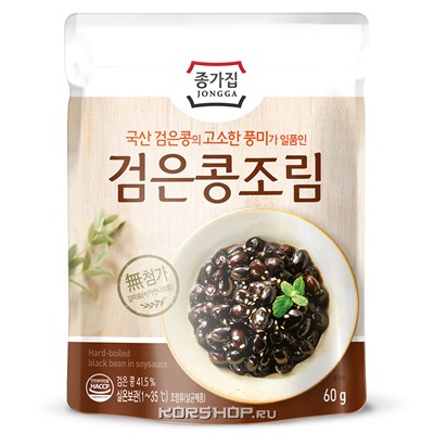 Черные бобы в соевом соусе Jongga, Корея, 60 г